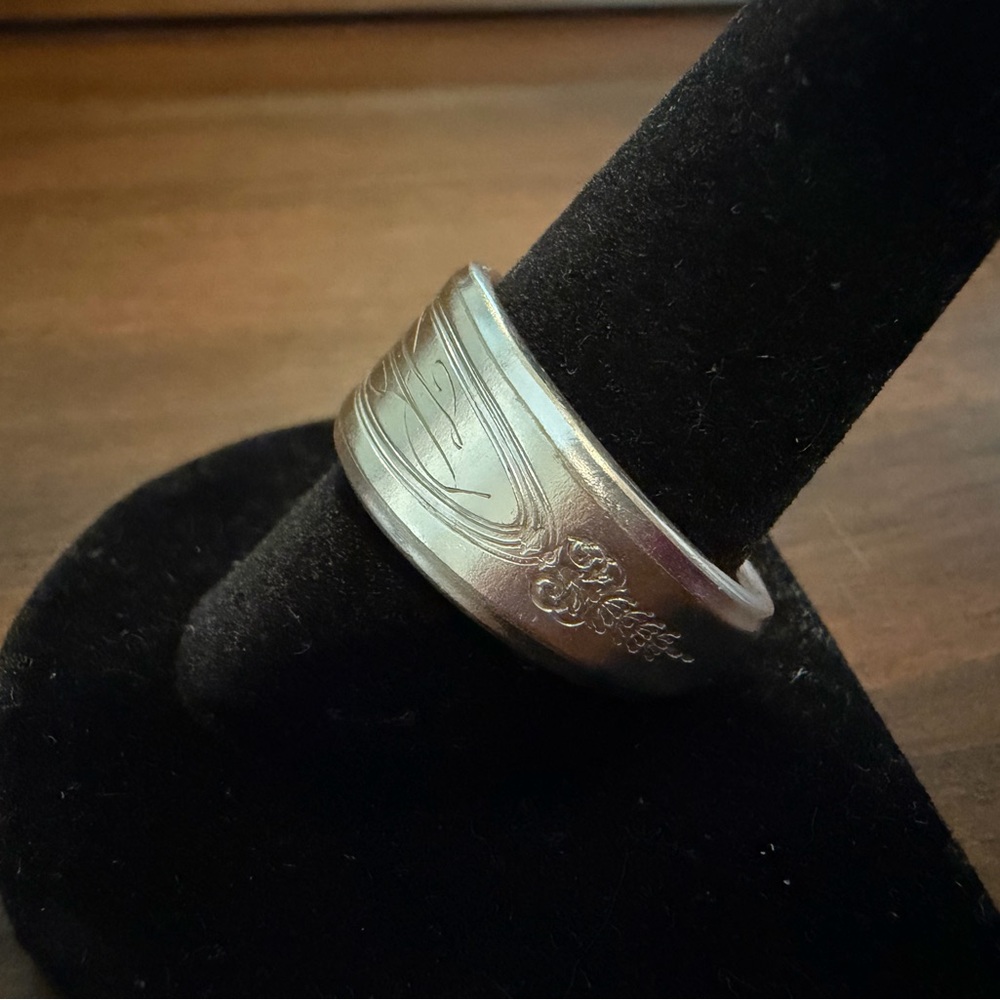 H Engraved Spoon Ring Size 10.5 - Picture 3 of 13